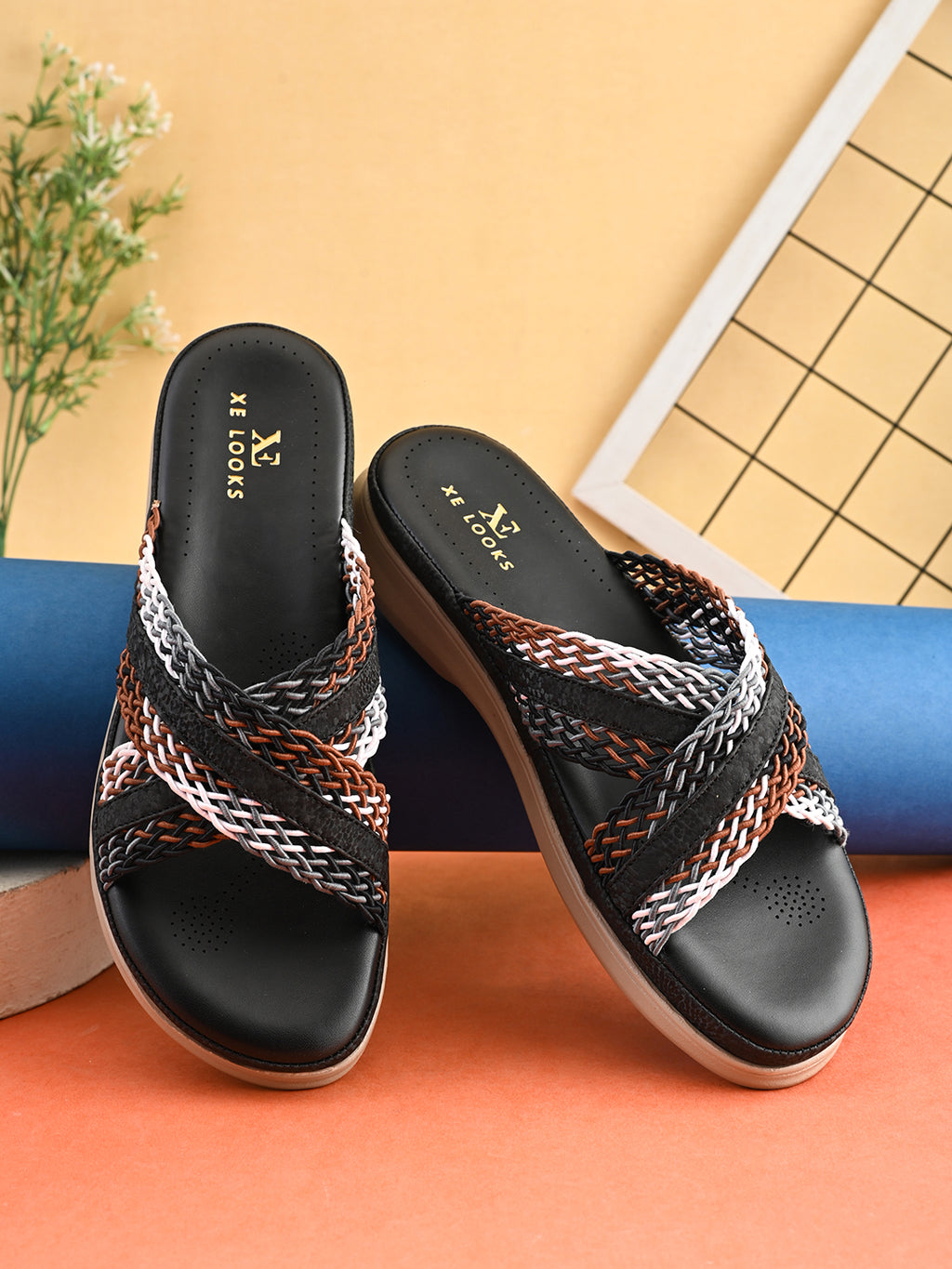 Criss-Cross Braided Strap Doctor Slippers