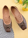 Woven Bow Accent Cushioned Square Toe Flats