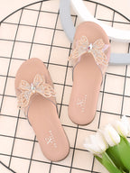 Crystal Butterfly Transparent Comfort Cushion Slides