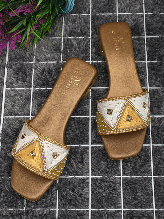 Chic & Classy Embellished Flat Slippers