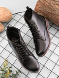 Lace Up Side Zip Cushioned Low Block Heel Ankle Boots
