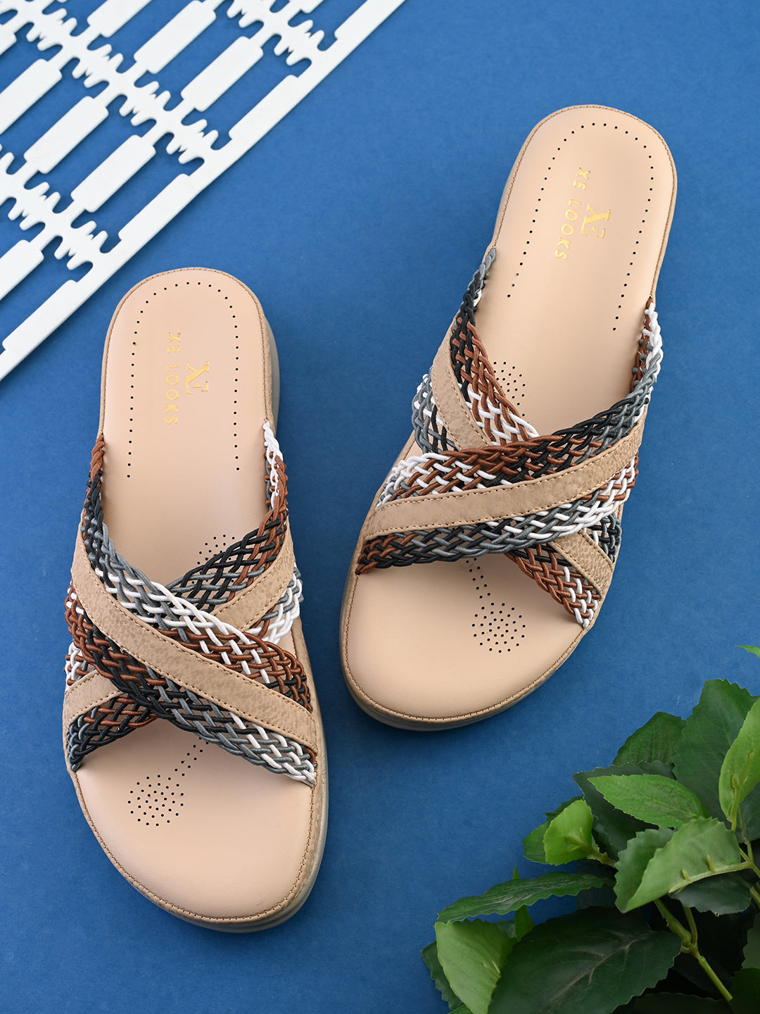 Criss-Cross Braided Strap Doctor Slippers