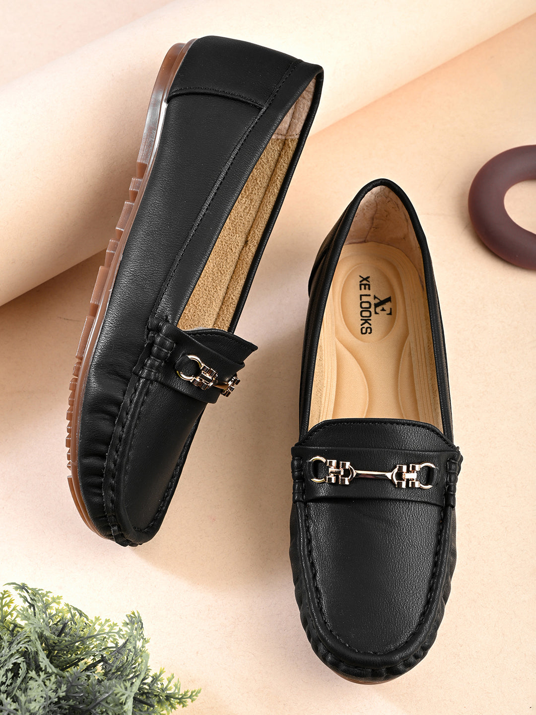 Classic Loafers with Metal Detail With Soft Insole Flats