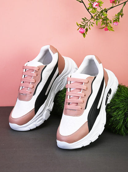 Comfortable Lace up Sneakers, Lightweight Trendy Running Sports Shoes