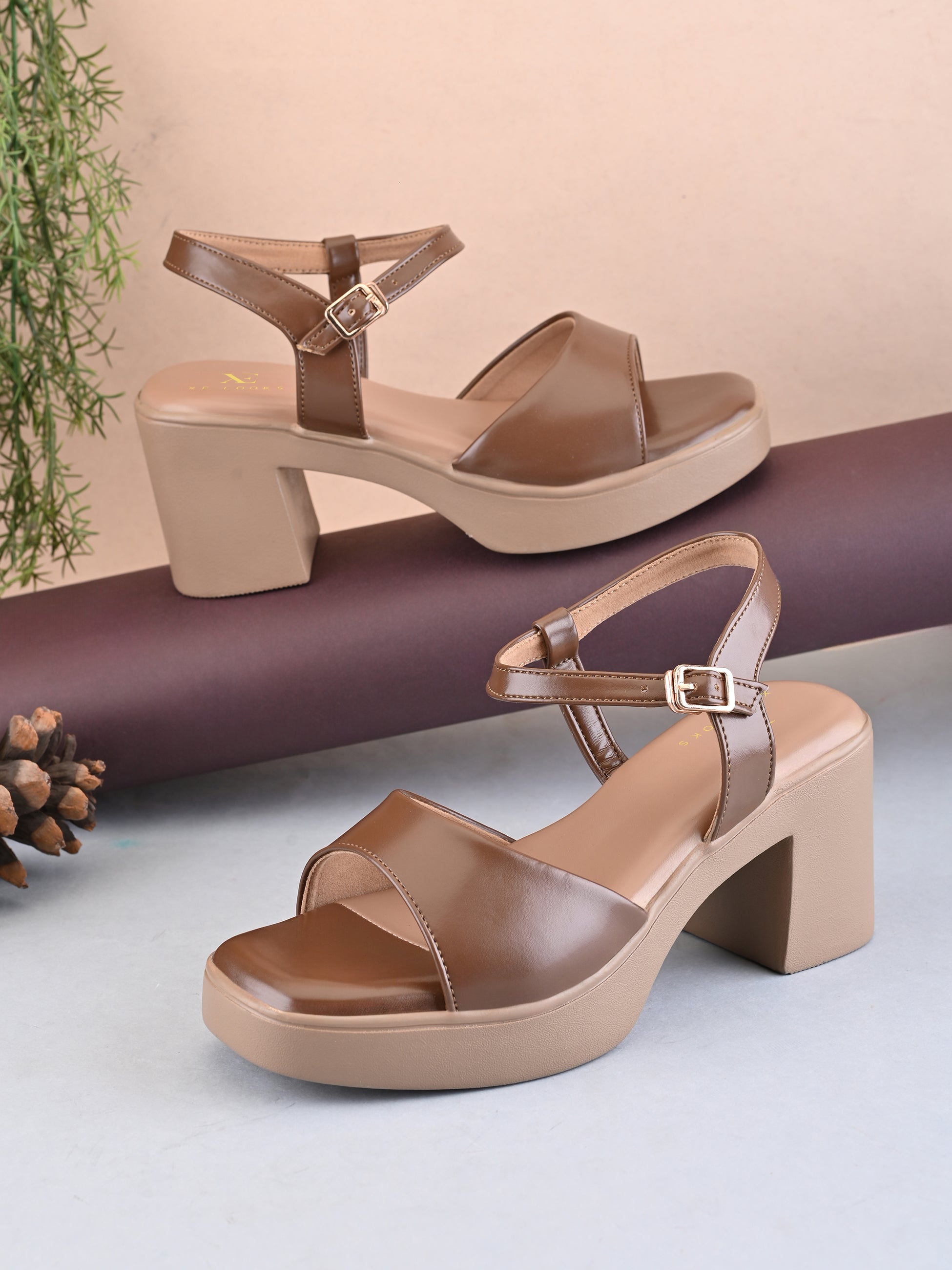 Sleek Ankle Strap Cushioned Block Heel Sandals