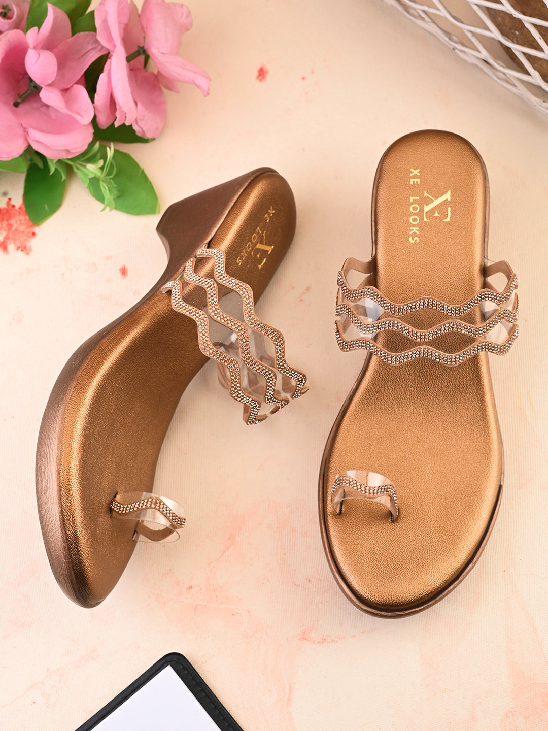 Elegant Toe-Ring Slip-On Sandals Comfort Sandals