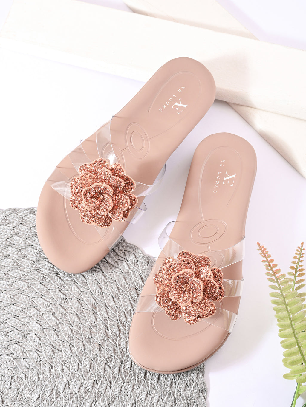 Crystal Rose Transparent Comfort Cushion Slides