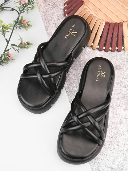 Elegant & Modern Comfortable Cushion Platform Slippers