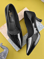 Glossy Pointed Toe Cushioned Slip-On Pumps