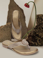 Chic & Elegant Ethnic Design Flat Slippers