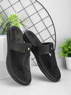Synthetic Leather with Cushioned Sole, Slip-On Slippers