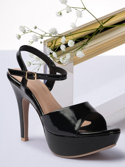 Stunning & Eye-Catching Patent Leather High Heels Comfortable (4.5 Inches Heel)