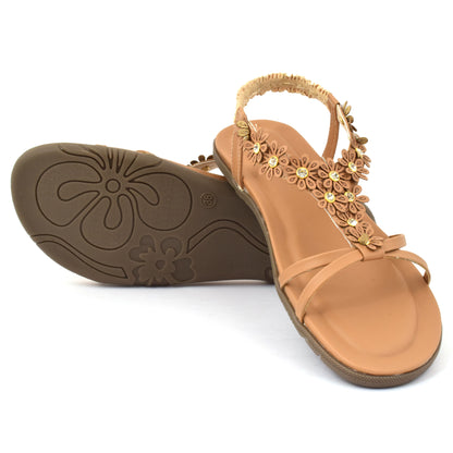 Lightweight & Leisurely Flowery Design Comfortable Flat Sandals