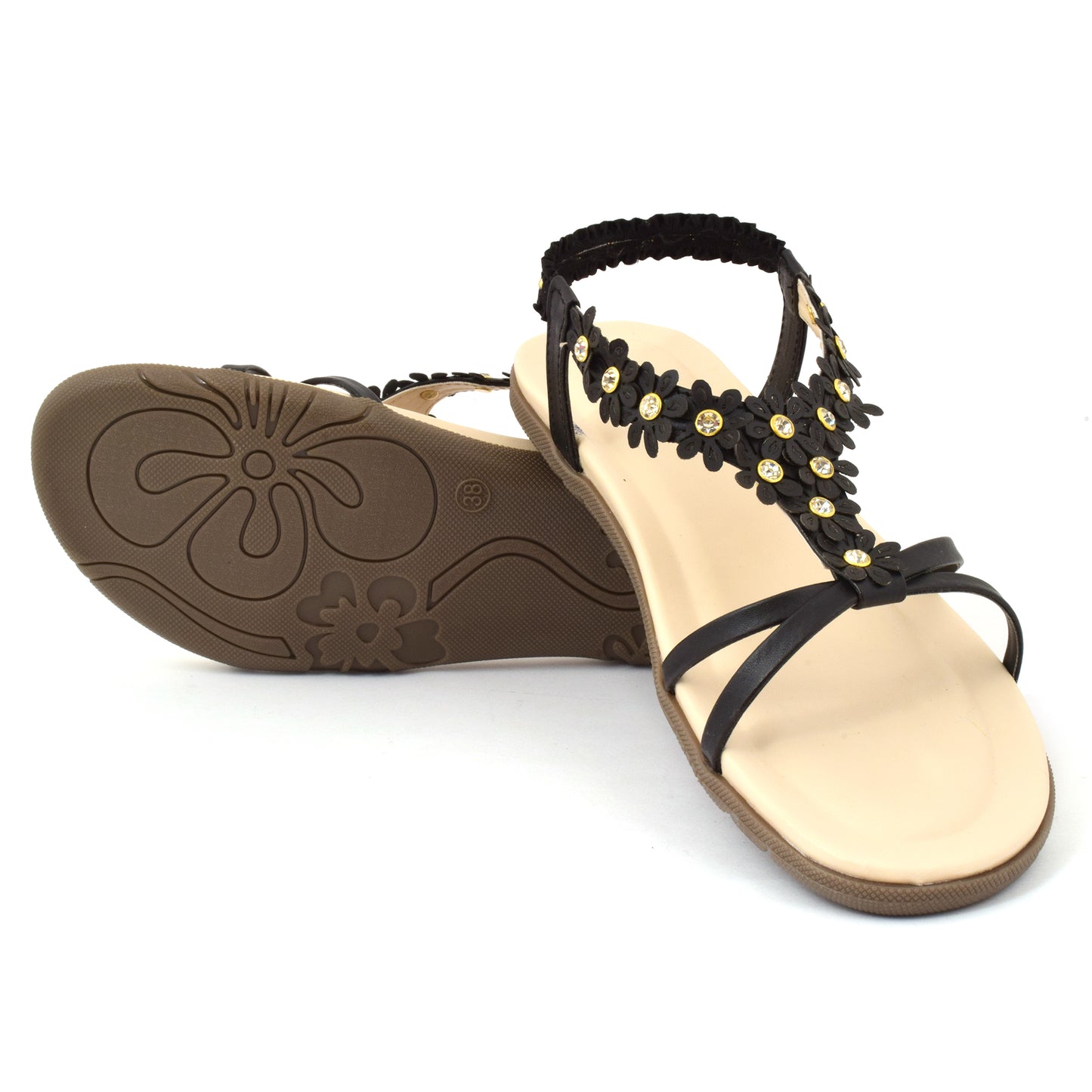 Lightweight & Leisurely Flowery Design Comfortable Flat Sandals