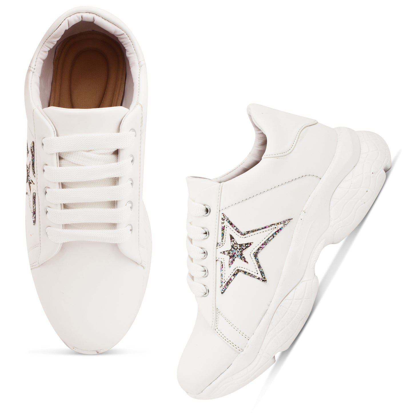 Star Design Trendy & Stylish Chunky Sole Sneakers