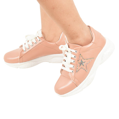 Star Design Trendy & Stylish Chunky Sole Sneakers