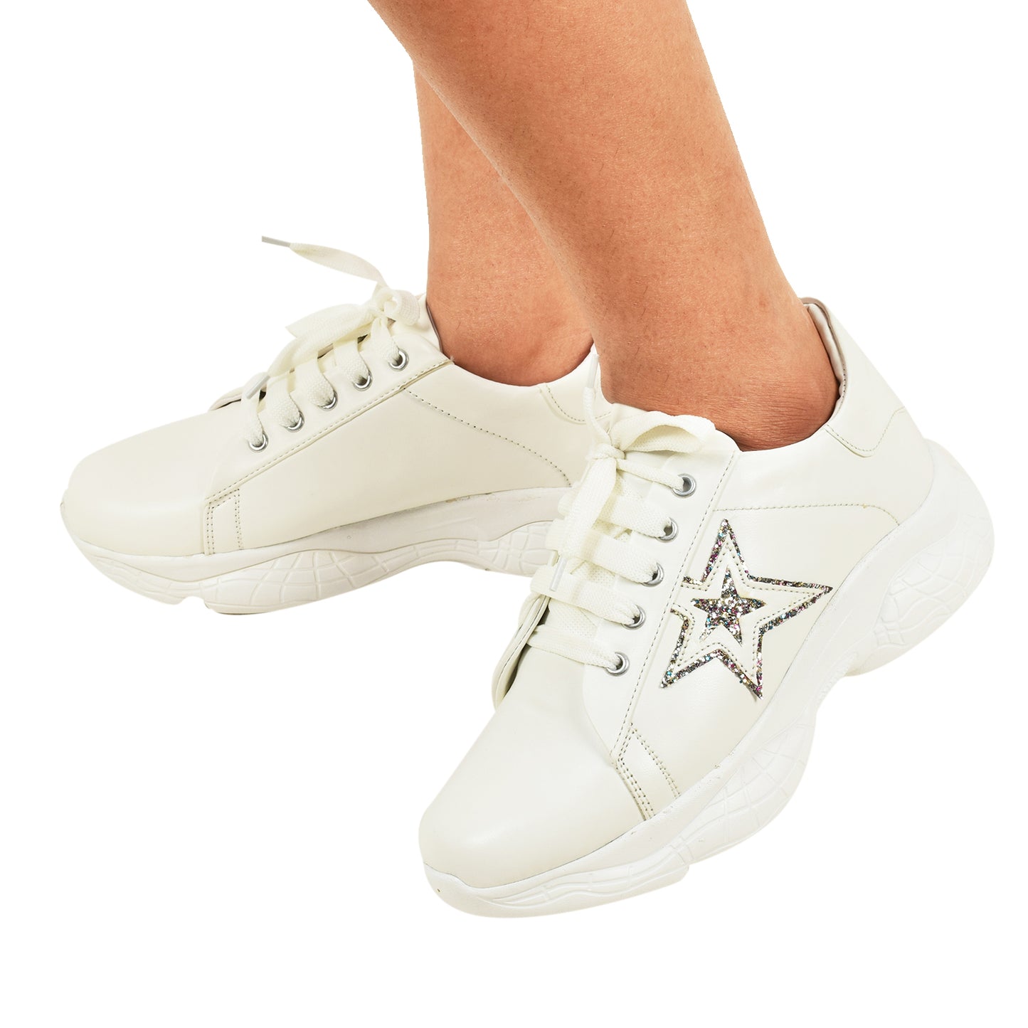 Star Design Trendy & Stylish Chunky Sole Sneakers