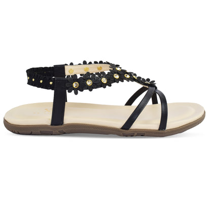 Lightweight & Leisurely Flowery Design Comfortable Flat Sandals