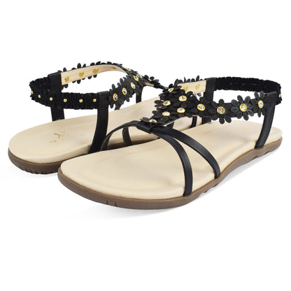 Lightweight & Leisurely Flowery Design Comfortable Flat Sandals