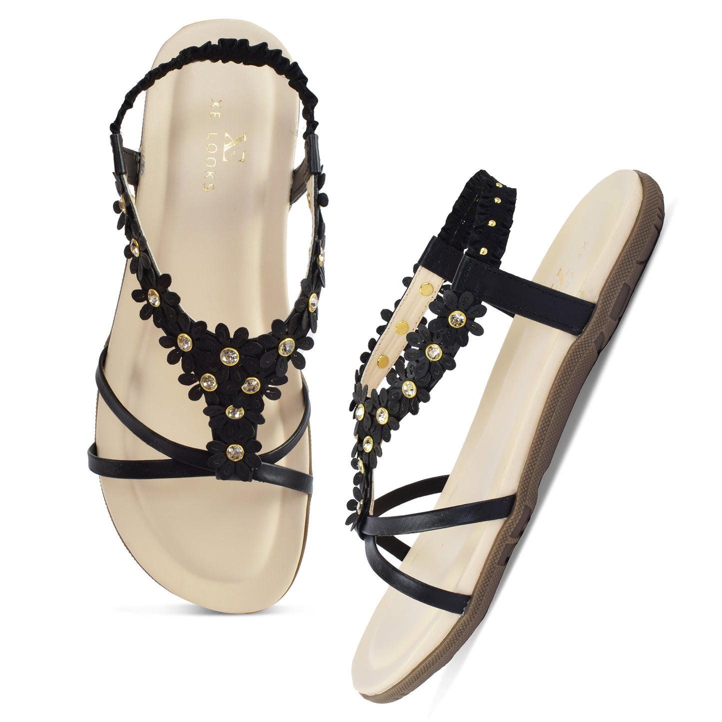 Lightweight & Leisurely Flowery Design Comfortable Flat Sandals