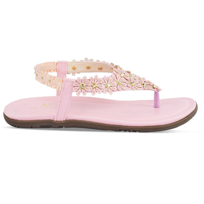 Chic & Elegant Flowery Design Comfortable Flat Sandals