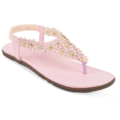 Chic & Elegant Flowery Design Comfortable Flat Sandals