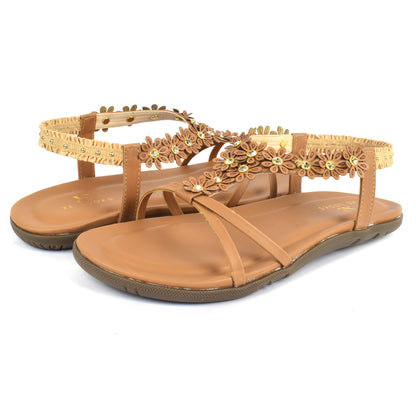 Lightweight & Leisurely Flowery Design Comfortable Flat Sandals