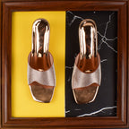 Sophisticated & Glamorous Textured Block Heels Slippers