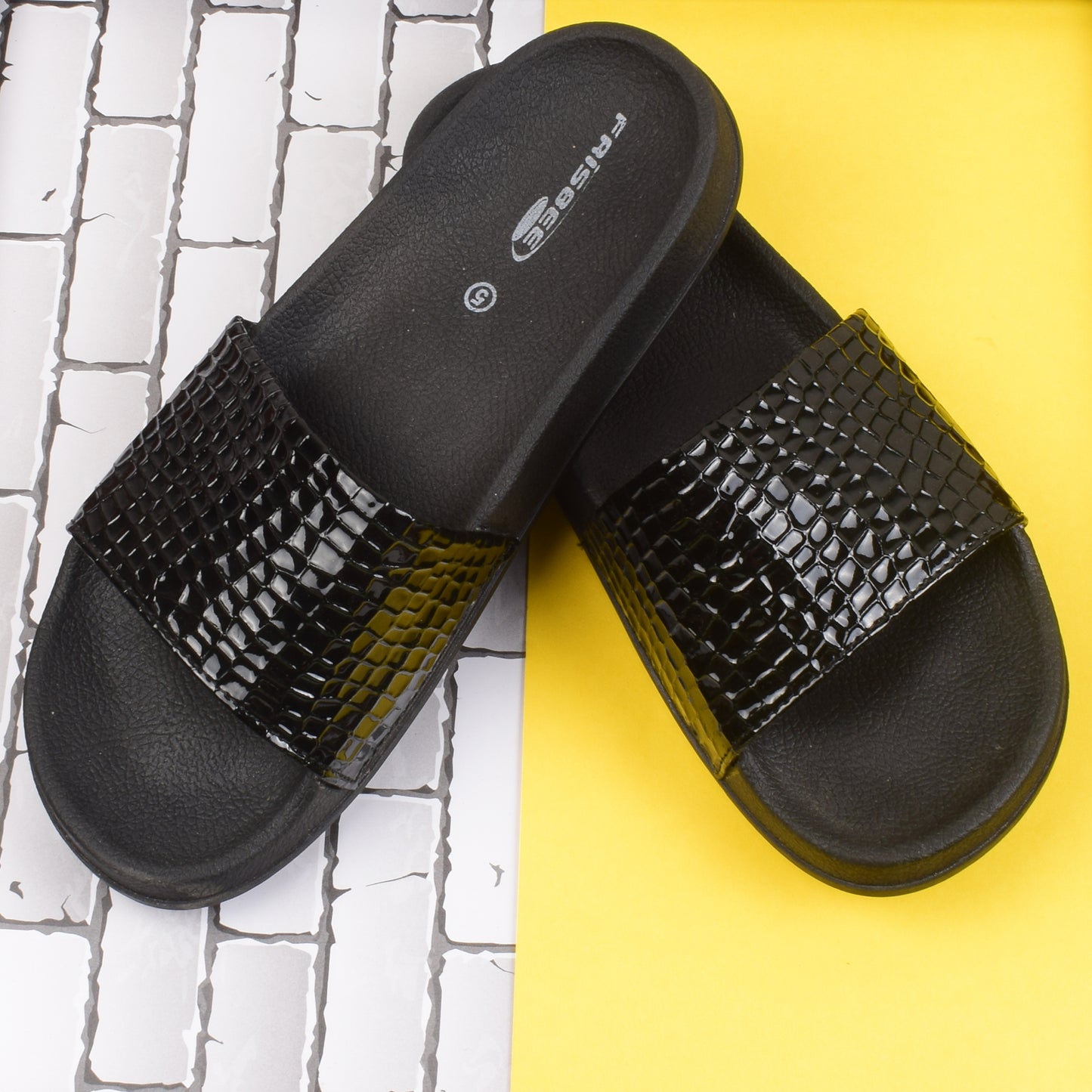 Croco Textured Design Comfortable Daily Use Sliders