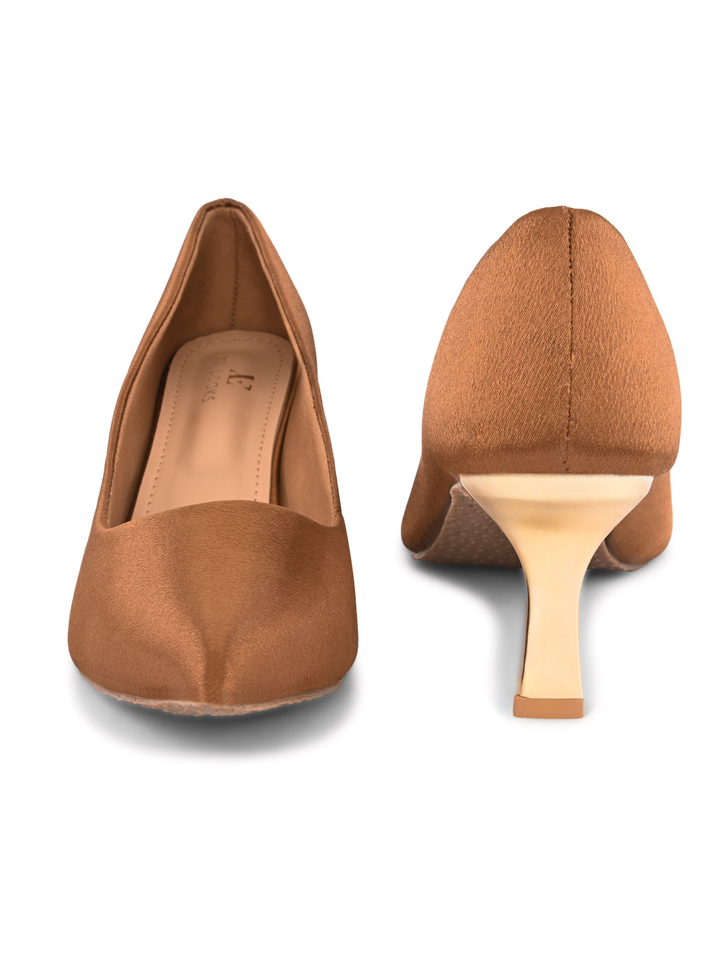 Textured Pointed Toe Sculpted Heel Slip-On Pumps
