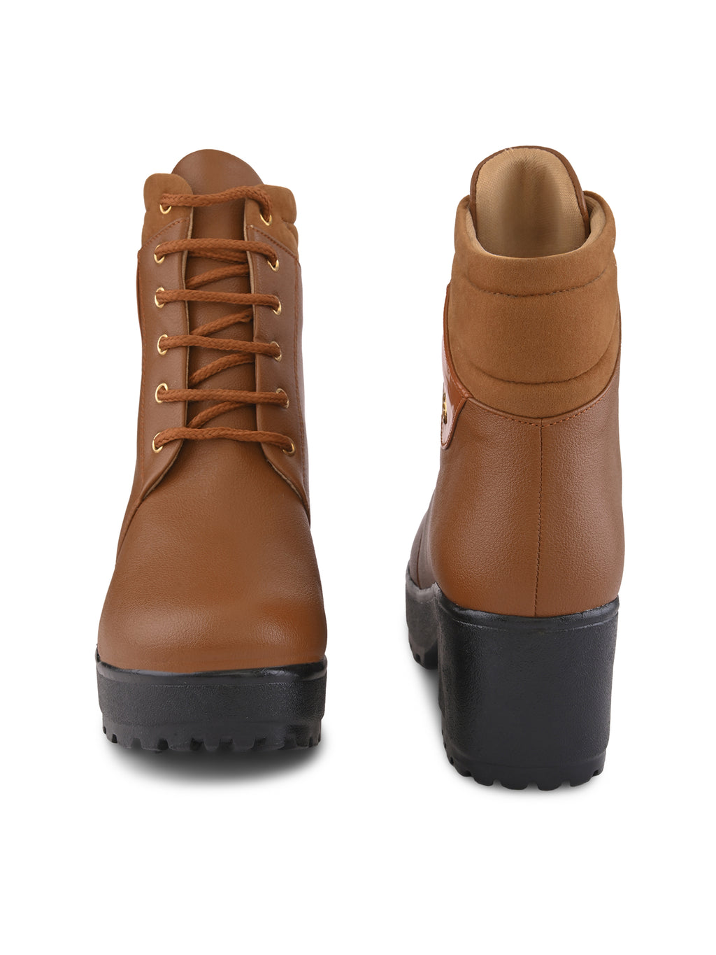 Lace-Up Pocket Detail Chunky Block Heel Ankle Boots