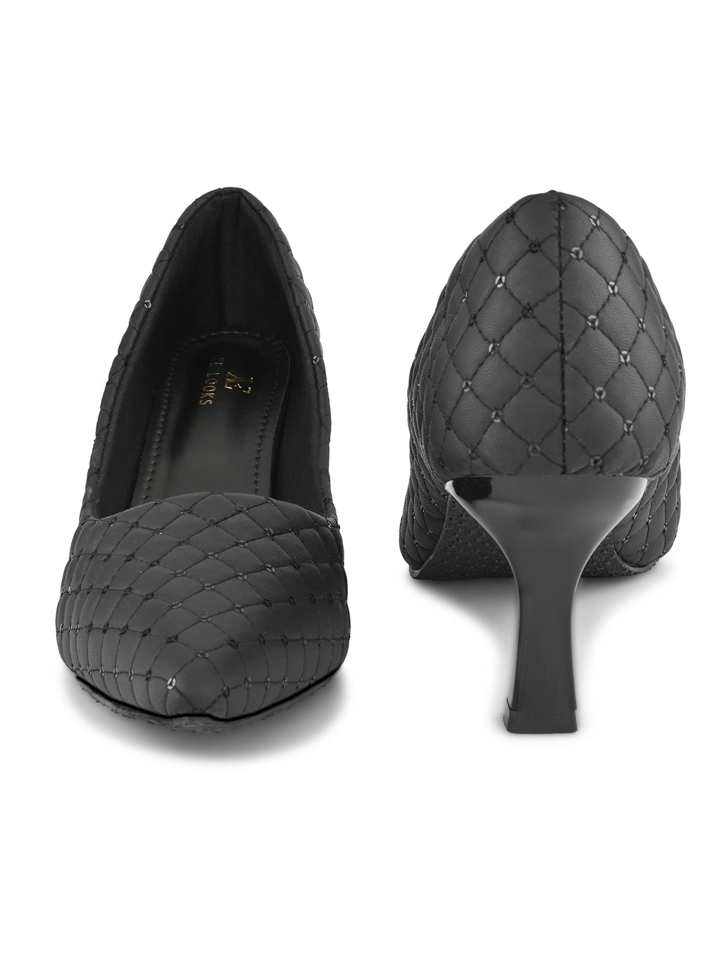 Quilted Pointed Toe Cushioned Slip-On Pumps