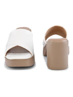 Cross Strap Cushioned Slip-On Block Heel Sandals
