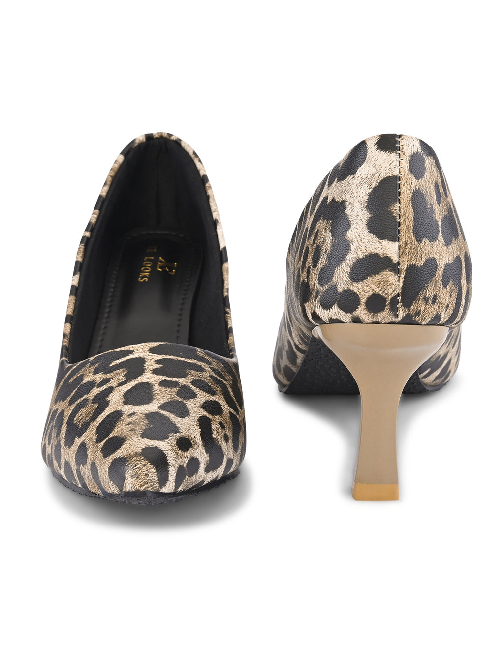 Animal Print Pointed Toe Cushioned Slip-On Pumps