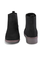 Side Elastic Cushioned Low Block Heel Ankle Boots