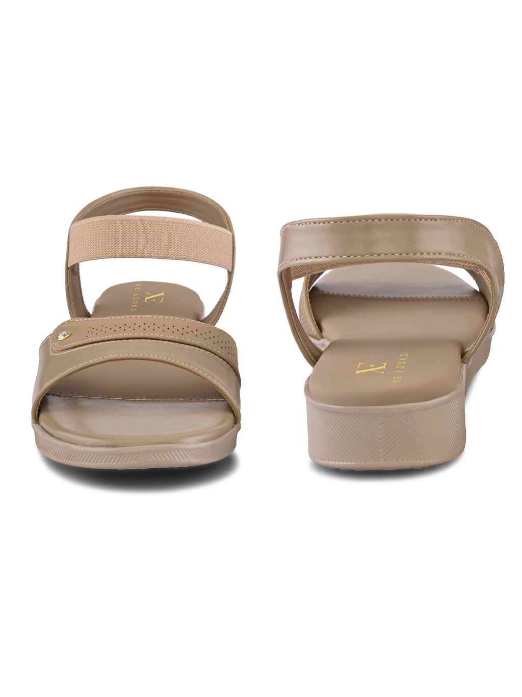 Perforated Detail Cushioned Slingback Flat Sandals