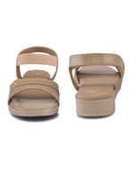 Perforated Detail Cushioned Slingback Flat Sandals