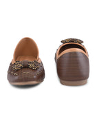 Woven Bow Accent Cushioned Square Toe Flats