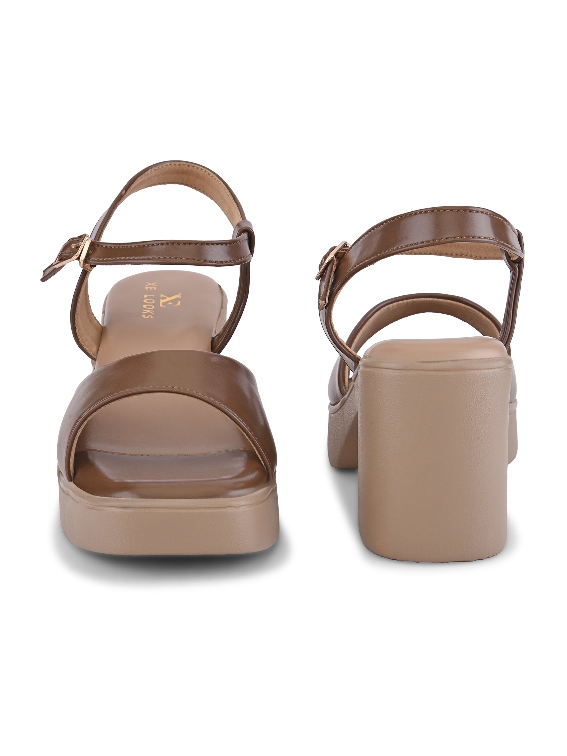 Sleek Ankle Strap Cushioned Block Heel Sandals