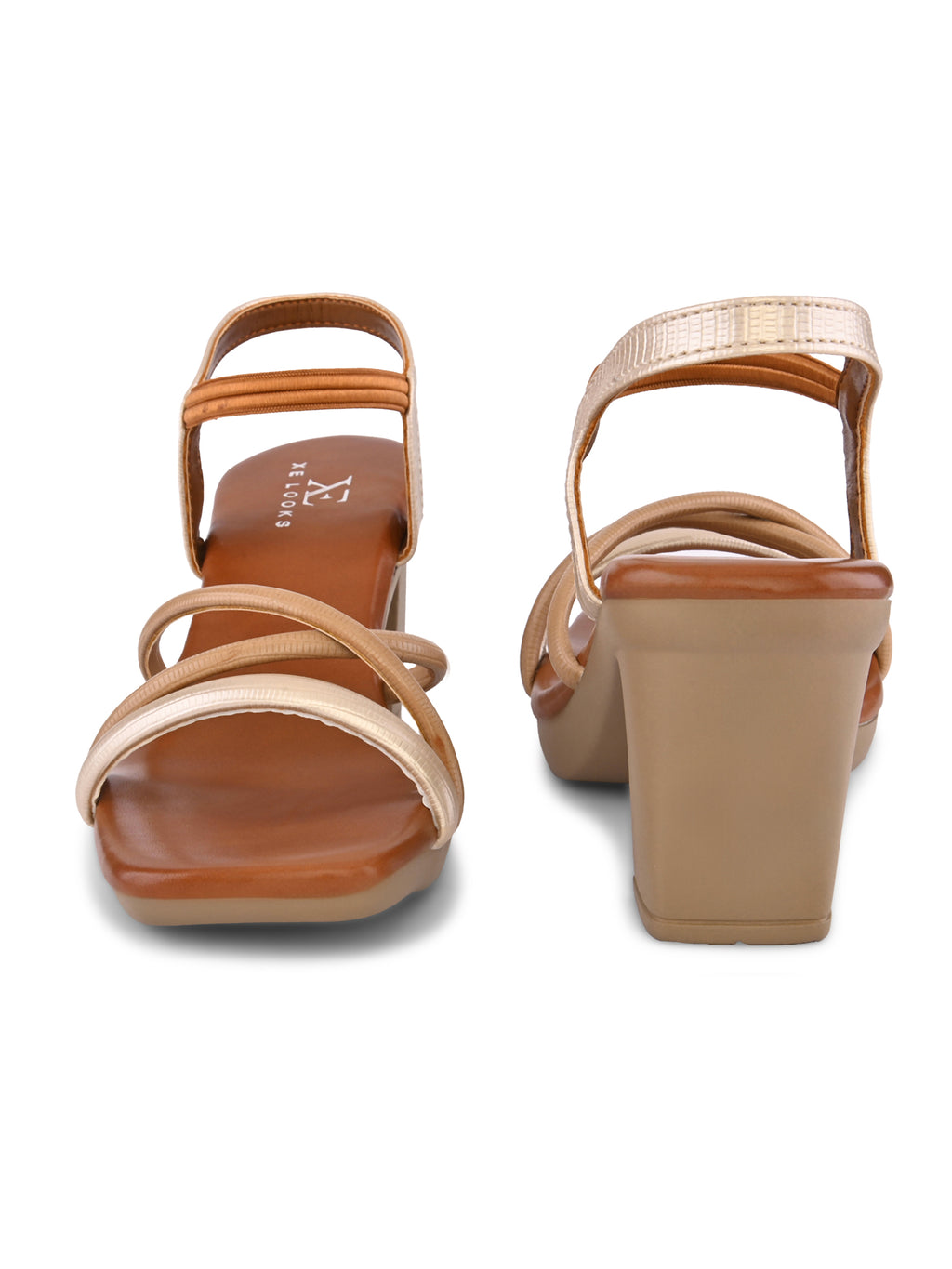 Multi-Strap Ankle Support Square Toe Block Heel Sandals