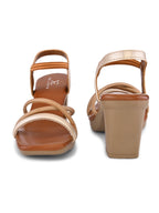 Multi-Strap Ankle Support Square Toe Block Heel Sandals