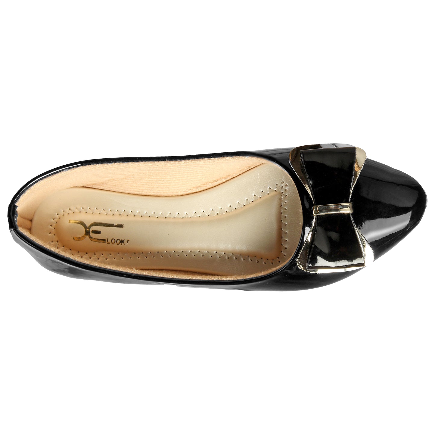 Classic & Timeless Patent Leather Flat Ballerinas With Buckle Design