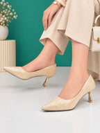 Embellished Pointed Toe Elegant Slip-On Pumps
