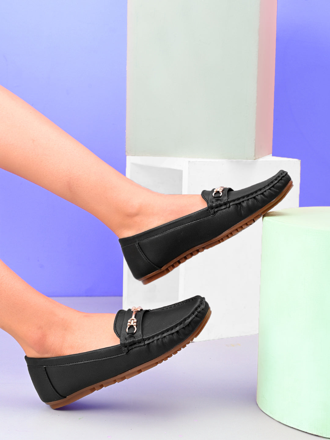 Classic Loafers with Metal Detail With Soft Insole Flats