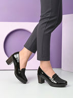 ELEGANT POINTED TOE CUSHIONED BLOCK HEEL PUMPS