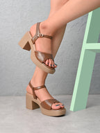 Sleek Ankle Strap Cushioned Block Heel Sandals