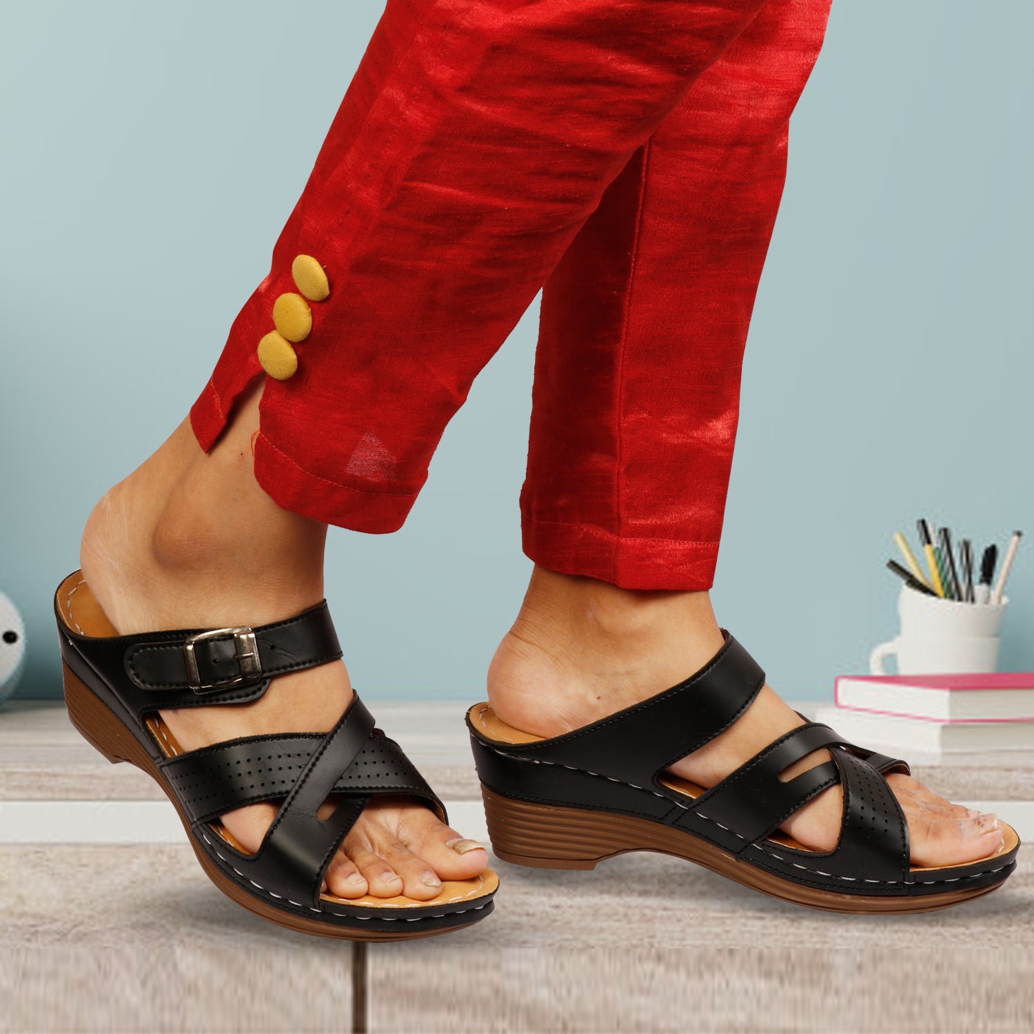 Versatile & Comfortable Wedges Doctor Slippers (2.5 Inches Heel)