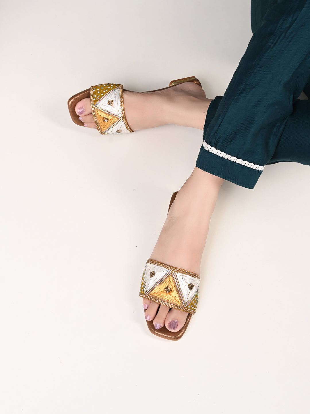 Chic & Classy Embellished Flat Slippers