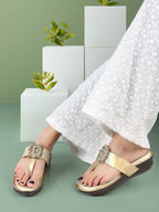 Chic & Elegant Stone Embellished Cushion Platform Slippers