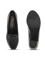 ELEGANT POINTED TOE CUSHIONED BLOCK HEEL PUMPS